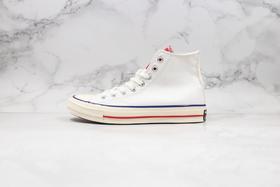 匡威 帆布 高帮 撞色 经典 白色 红蓝色围条 Size ：35--44