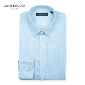 Jameskingdom男士免烫商务正装蓝色修身衬衣BA1A7C342