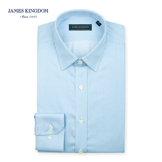 Jameskingdom男士免烫商务正装蓝色修身衬衣BA1A7C342 商品图0