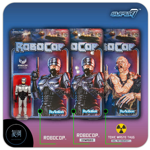 现货 Super7 机械战警 背卡系列 Robocop 复古玩具 商品图0
