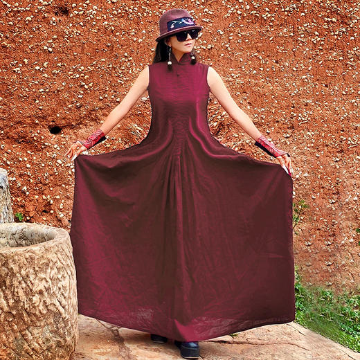 昆山玉碎大摆无袖连衣裙 | 杨丽萍老师同款 | 现货加急发 商品图0