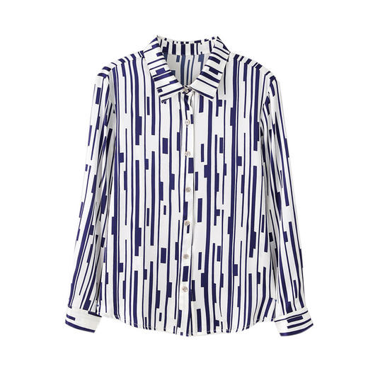 上海旗袍厂ASE-L6609新品气质竖条真丝衬衫 商品图4