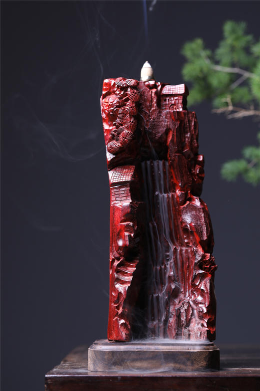 书香节步步高升紫檀倒流香摆件b1