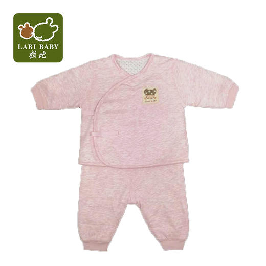 拉比-童衣类（秋）C9家居柔棉斜衿服套装玫瑰红 商品图1