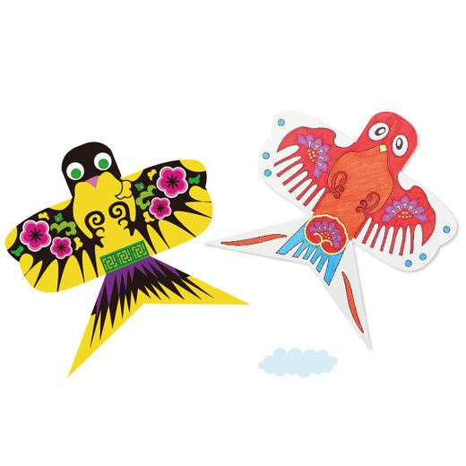 六一儿童节手工diy沙燕纸鸢手绘涂色风筝卡通白坏纸鸢diy幼儿园 商品图4