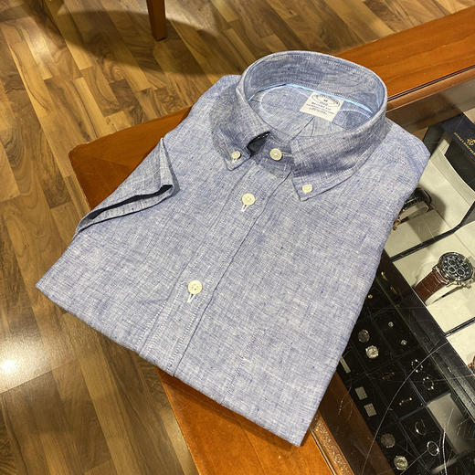  BROOKS BROTHERS/布克兄弟 男亚麻短袖衬衫(REGENT FIT) 商品图1