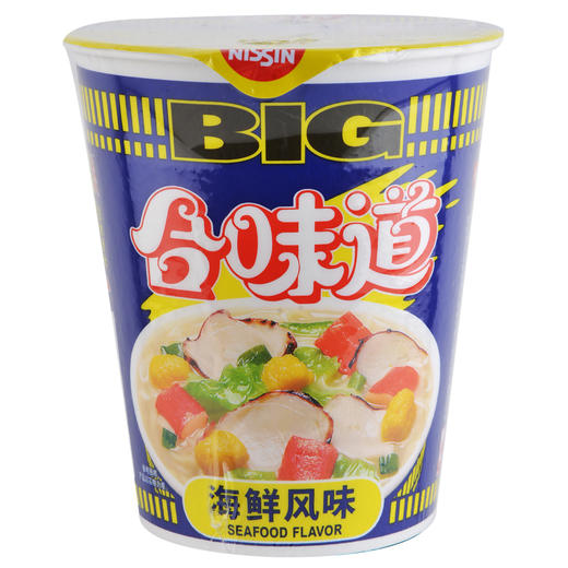 日清合味道 BIG海鲜风味油炸方便面 108g(面饼85g+配料23g)/杯 商品图1