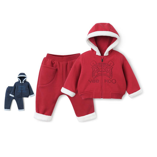 英氏-童衣类（冬）B8新针衣裤套 商品图2