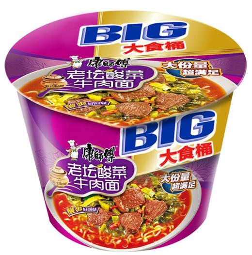 【亚欧超市】康师傅大食袋酸菜牛肉面161g 商品图0