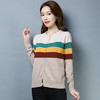 QY9731羊毛衫 女针织开衫气质淑女拼接短款长袖短款洋气淑女纯羊毛春秋 商品缩略图2