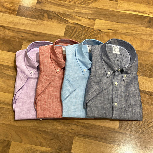  BROOKS BROTHERS/布克兄弟 男亚麻短袖衬衫(REGENT FIT) 商品图0