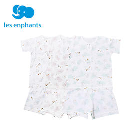 丽婴房-内衣类（夏）B8一粒扣短袖套装 环球小象