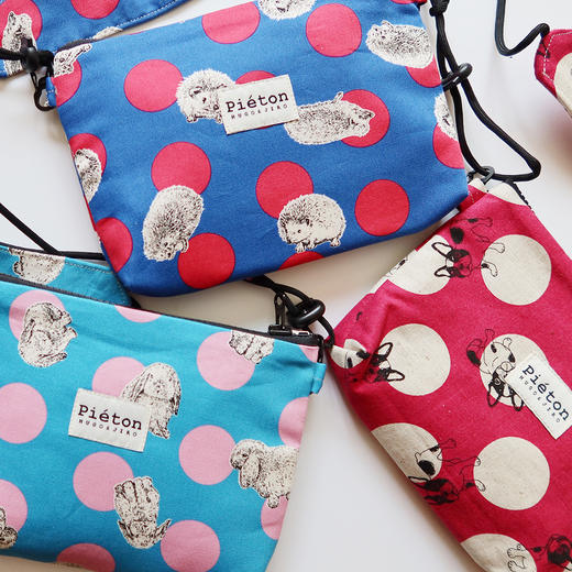 HUJI祤集pieton斜挎包插画波点手绘小动物 商品图2