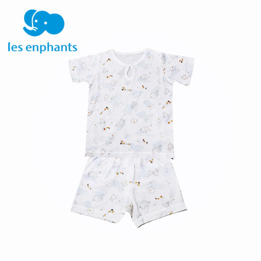 丽婴房-内衣类（夏）B8一粒扣短袖套装 环球小象 商品图2