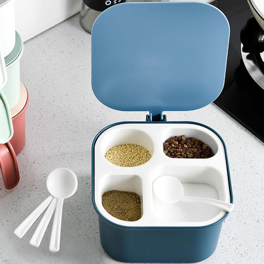 调料罐套装调味盒子厨房用品带盖料盒盐罐调味品家用带勺收纳盒 商品图3