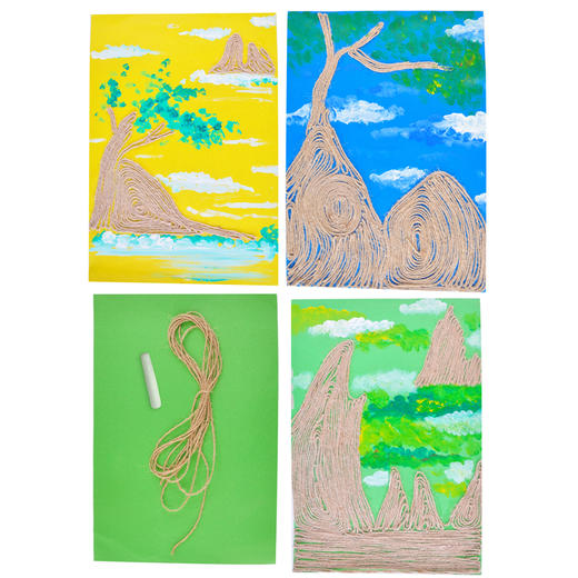 意境山水 幼儿园儿童手工美术创意材料山水画 艺术大师学画画教材 商品图3