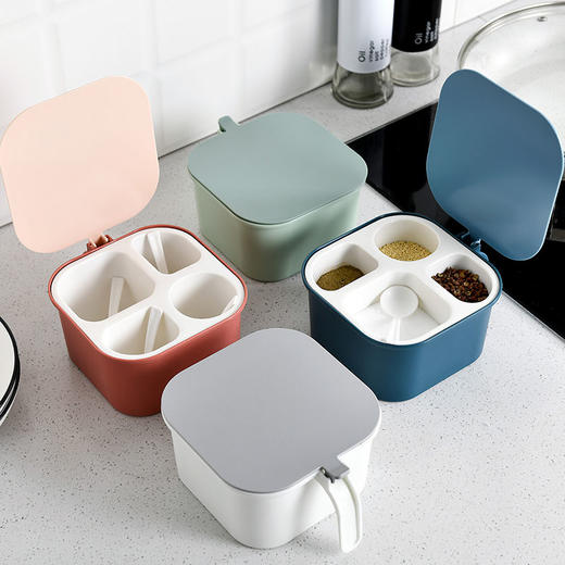 调料罐套装调味盒子厨房用品带盖料盒盐罐调味品家用带勺收纳盒 商品图6