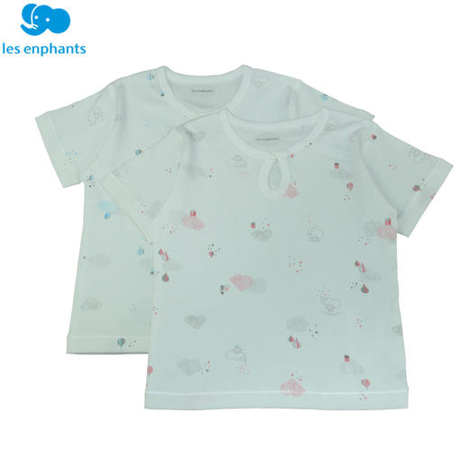 丽婴房-内衣类（夏）C9一粒扣短袖套装 60支双面布祥云 商品图1