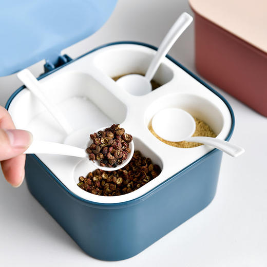 调料罐套装调味盒子厨房用品带盖料盒盐罐调味品家用带勺收纳盒 商品图2