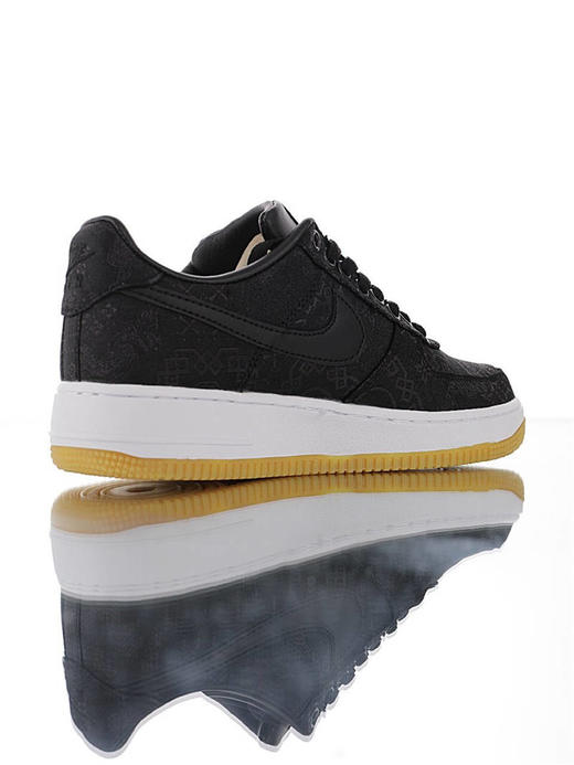 耐克Fragment Design x Nike Air Force 1 Premium 陈冠希凝结集团联名 内嵌Zoom气垫大底 空军一号经典低帮运动板鞋 黑丝绸+闪电 商品图1