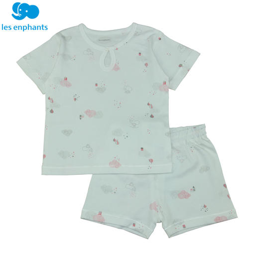 丽婴房-内衣类（夏）C9一粒扣短袖套装 60支双面布祥云 商品图0