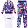 YNE-ZZQYQX819007新款韩版时尚印花卫衣休闲运动服三件套 商品缩略图4