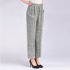 MQ-1196-2005夏薄款松紧高腰棉麻九分中老年亚麻长裤YY 商品缩略图0