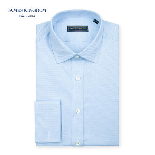 Jameskingdom占姆士男士商务免烫浅蓝长袖衬衫BA1A8C114 商品图0