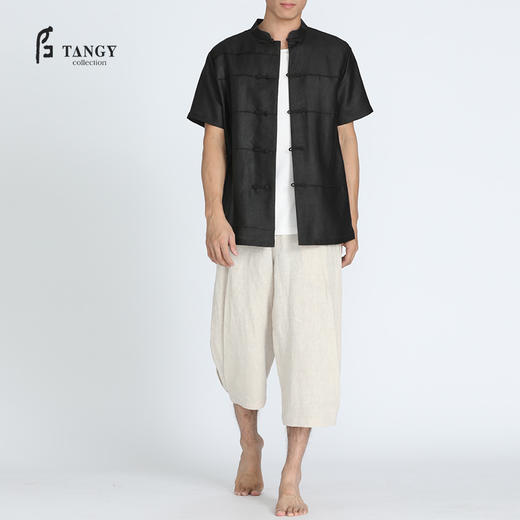 TANGY Collection天意莨绸桑波缎中式衬衣 商品图1