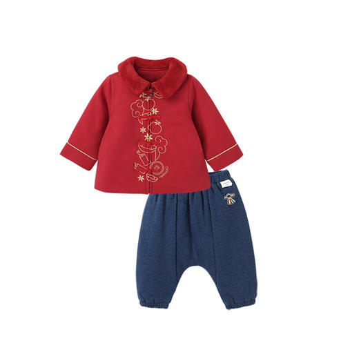 英氏-童衣类（冬）B8新针衣裤套 商品图0