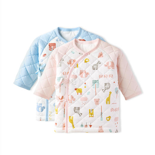 小米米内衣秋冬加厚保暖绗缝夹棉斜襟系带新生儿上衣 商品图4