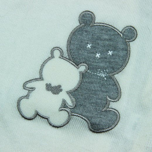 拉比-内衣类（常年）A7小熊莫代尔斜衿衣米白 商品图3