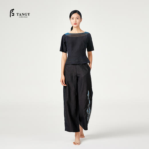 TANGY Collection天意莨绸绣花长裤 商品图0