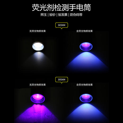 superfire神火uv03手电筒荧光剂检测灯笔led紫光灯365nm紫外线灯照玉