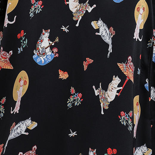 OG-99446春新款宽松休闲时尚民国风印花小个子连衣裙 商品图3