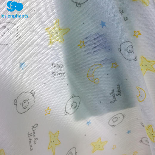 丽婴房-内衣类（夏）C9一粒扣短袖套装 超薄提条小熊星 商品图3