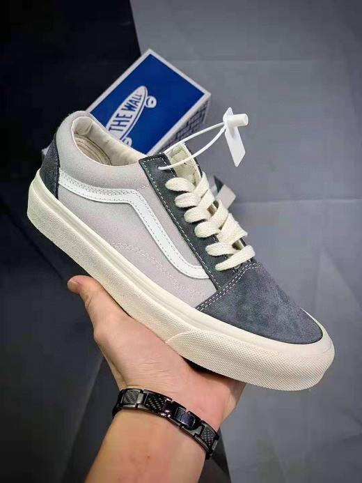 Vans OG Old Skool LX 低帮休闲板鞋男女板鞋 反毛皮翻毛帆布 黑蓝 珍珠灰 黑绿色 复古鸽子灰色 海魂蓝 红色 蓝色 灰色 绿色 奶茶 型号：DF68 商品图11