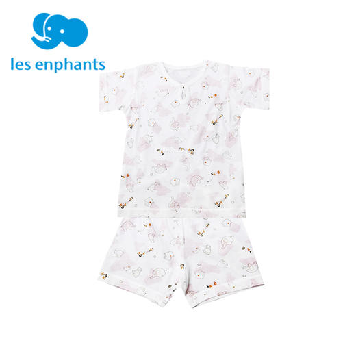 丽婴房-内衣类（夏）B8一粒扣短袖套装 环球小象 商品图1