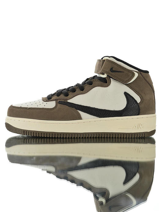 耐克Travis Scott x Nike Air Force 1 0'7 LV8 Low 倒勾倒钩空军一号板鞋 反钩深棕米白黑白黑反钩反‎钩‌橄榄绿米 商品图6