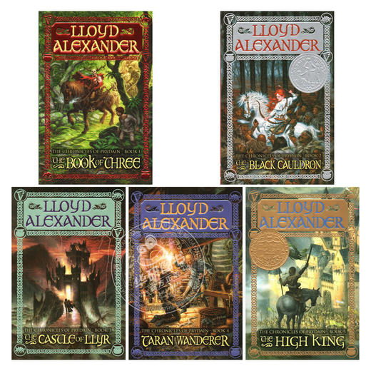 奇幻岛英雄系列全5册套装 英文原版小说 The Chronicles of Prydain纽伯瑞奖 至高王 黑神锅 劳埃德亚历山大 英文版课外阅读书 商品图2