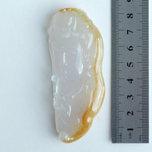 派瑞翡翠 翡翠观音 冰糯种 黄翡 商品图4