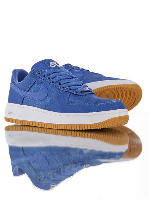 耐克CLOT x Nike Air Force 1 Premium FW19季凝结集团联乘 内嵌Zoom气垫大底 空军一号经典低帮百搭休闲运动板鞋 皇家蓝丝绸 商品图1