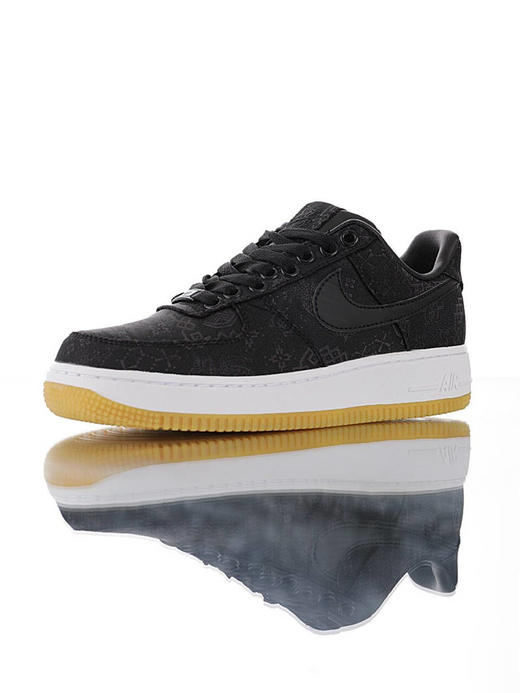 耐克Fragment Design x Nike Air Force 1 Premium 陈冠希凝结集团联名 内嵌Zoom气垫大底 空军一号经典低帮运动板鞋 黑丝绸+闪电 商品图0