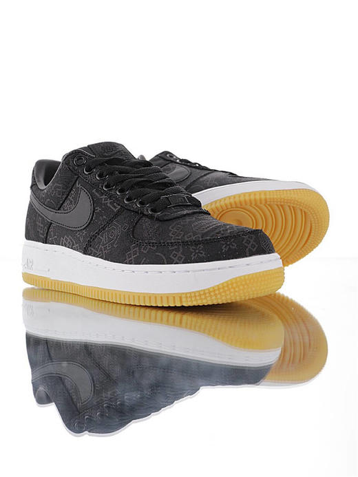 耐克Fragment Design x Nike Air Force 1 Premium 陈冠希凝结集团联名 内嵌Zoom气垫大底 空军一号经典低帮运动板鞋 黑丝绸+闪电 商品图2