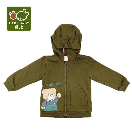 拉比-童衣类（秋）C9连帽外套军绿 商品图1
