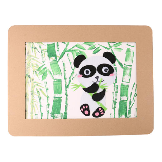 熊猫爱吃竹子美术创意熊猫创意贴画作品幼儿园装饰diy制作材料包