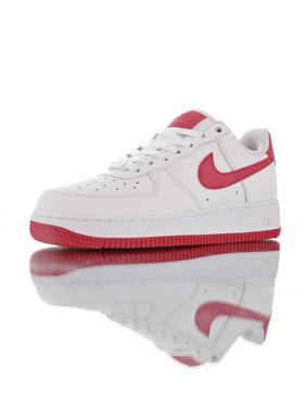 耐克Nike Air Force 1 Low '07 原模具开发打造 采用硬质头层牛皮革材质 内置全掌air sole气垫 空军一号低帮经典运动皮革板鞋 皮革白玫红粉配色
