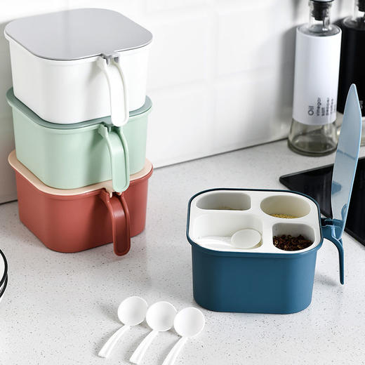 调料罐套装调味盒子厨房用品带盖料盒盐罐调味品家用带勺收纳盒 商品图5