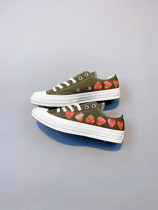 CDG Play x Converse 1970s  官方配色 高帮 发售正确小盒  正确PU蓝底 匡威川久保玲 Play爱心联名帆布鞋 原盒原标  多心 心 绿高 绿低 白高 白低 黑高 黑低 商品图3