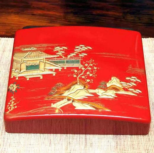 【梵谷漆器】亭台楼阁堆漆彩绘食盒 商品图1